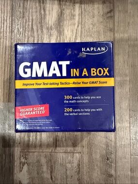 Kaplan GMAT In A Box Study Flashcards - Blue & Yellow